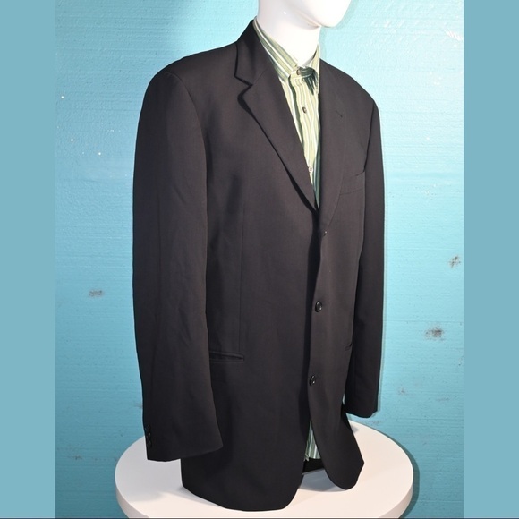 HUGO BOSS Barneys New York Wool Suit Jacket Navy Blue Blazer Men’s Size 42L - Picture 4 of 16